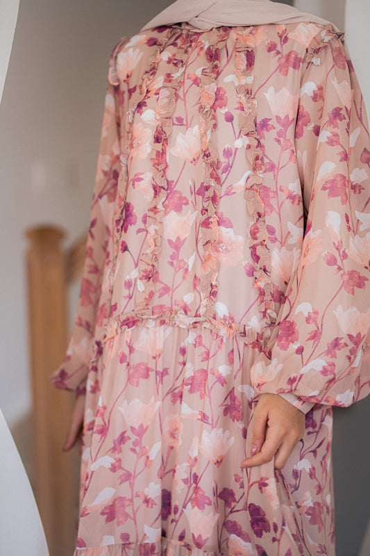 Vanilla Chiffon Dress with Full Lining