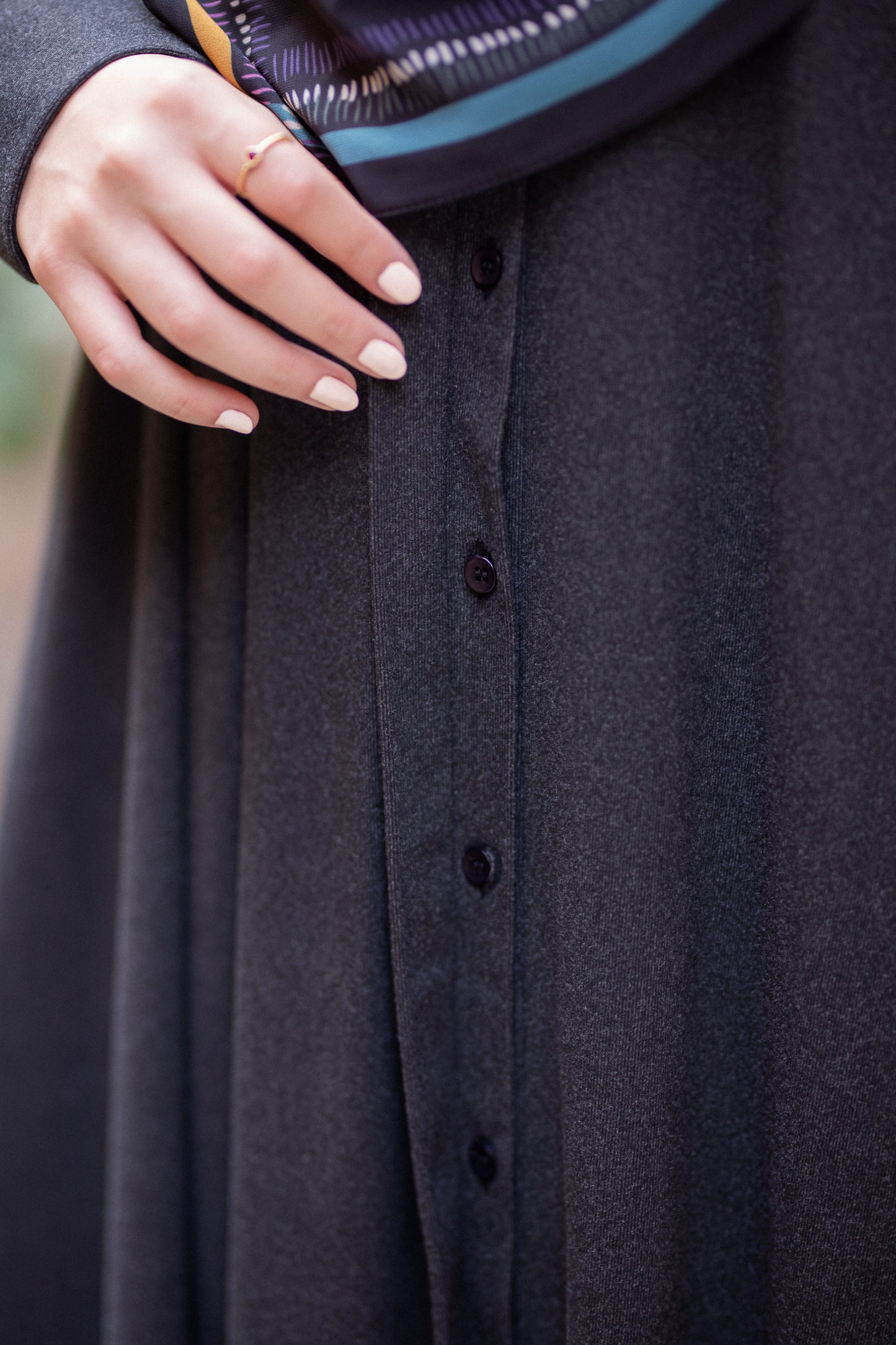 Suede-Knit black dress